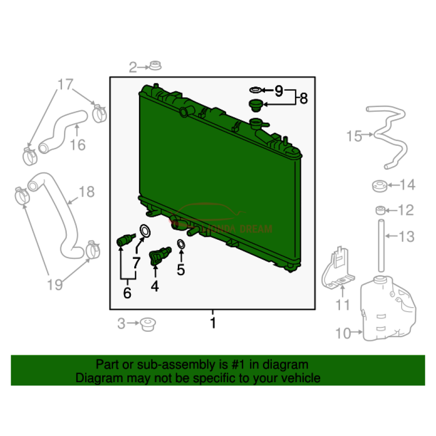 RADIATOR COMP (19010-6B2-A01) - 2