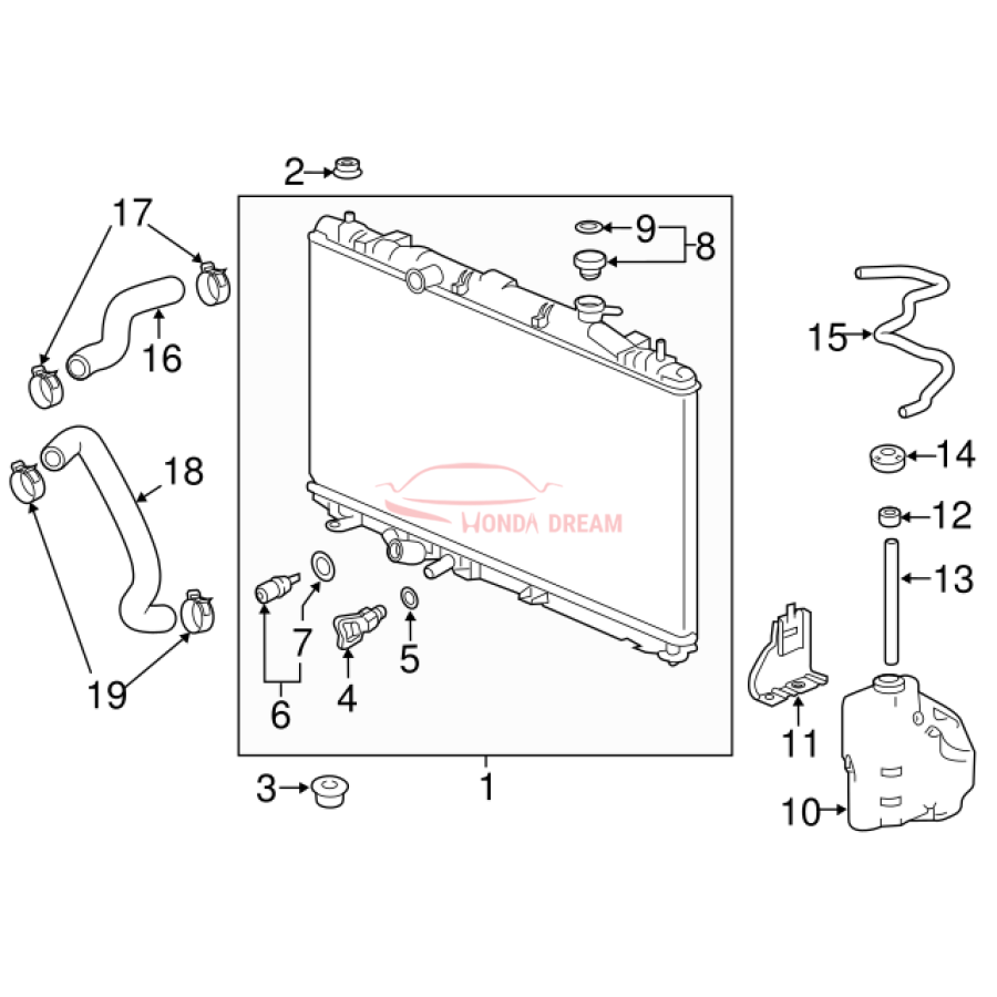 RADIATOR COMP (19010-6B2-A01) - 3