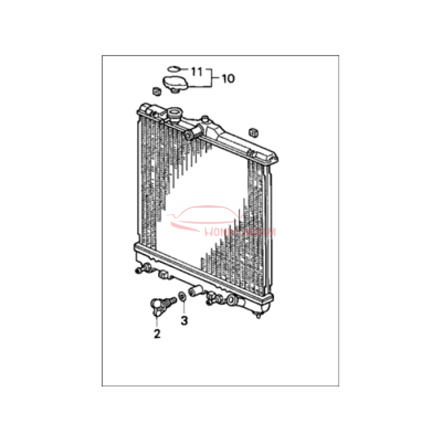 Радіатор системи охолодження двигуна (19010-P01-013) - 1