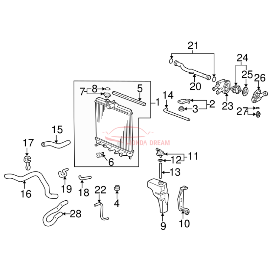 RADIATOR COMP (19010-P2F-A01) - 3