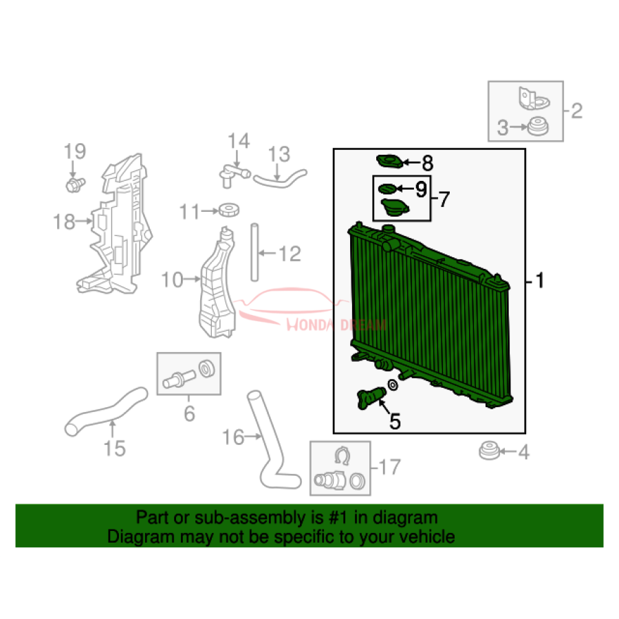 RADIATOR COMP (19010-R1A-A01) - 2