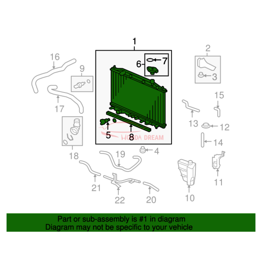 RADIATOR COMP (19010-R40-A04) - 2