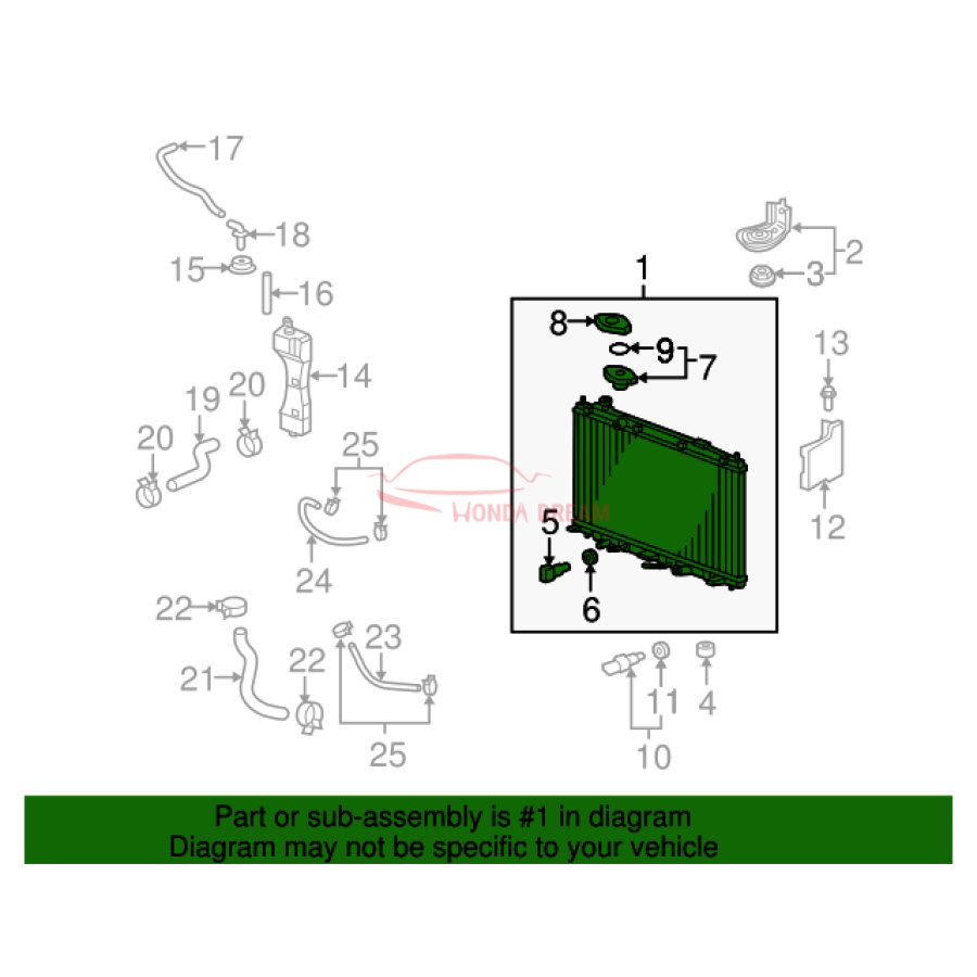 RADIATOR COMP (19010-RB0-004) - 2