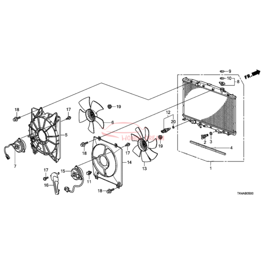 RADIATOR COMP (19010-RK1-A61) - 3