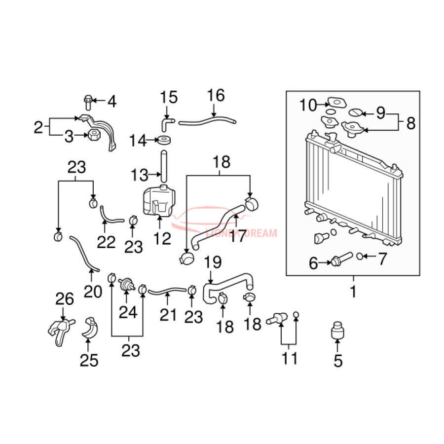 RADIATOR COMP (19010-RZA-A51) - 3