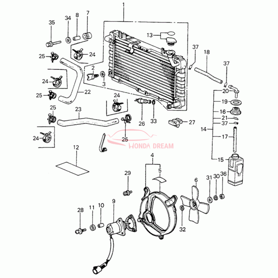 MOTOR C/FAN (19030-PA0-014) - 1