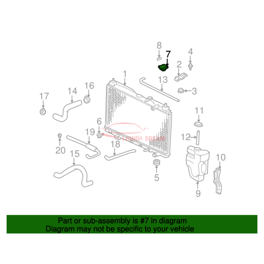 Пробка заливної горловини радіатора (19045-P08-014) - 3