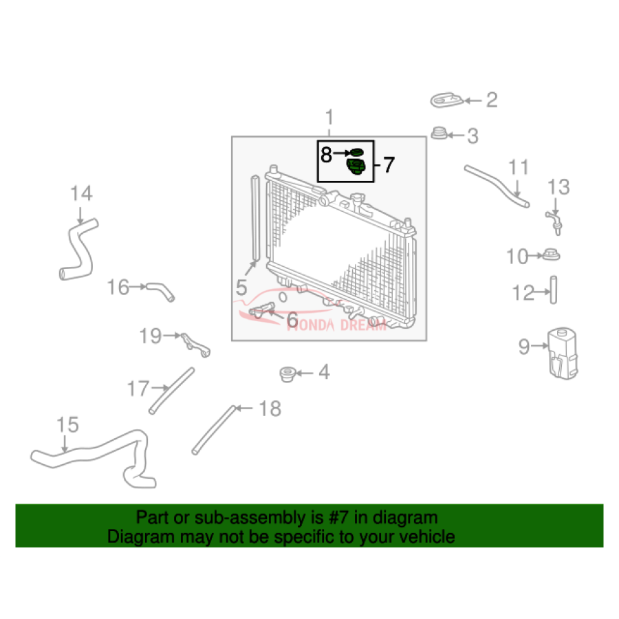 CAP COMP,RADIATOR (19045-RAA-A51) - 2