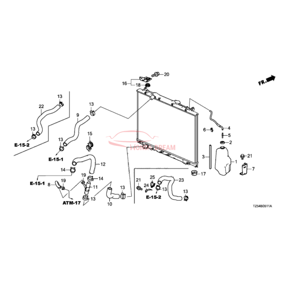 Розширювальний бачок системи охолодження двигуна (19101-5J6-A00) - 1