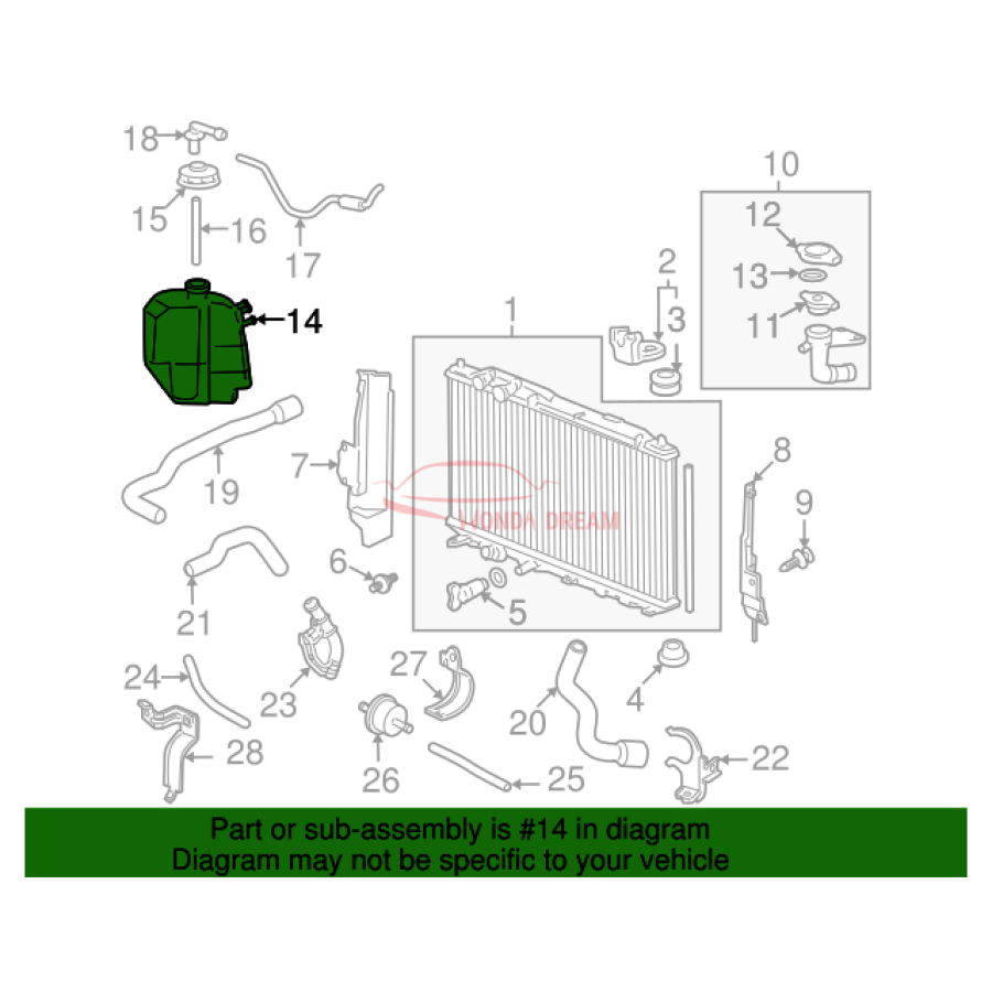 Розширювальний бачок системи охолодження двигуна (19101-RNA-A01) - 2