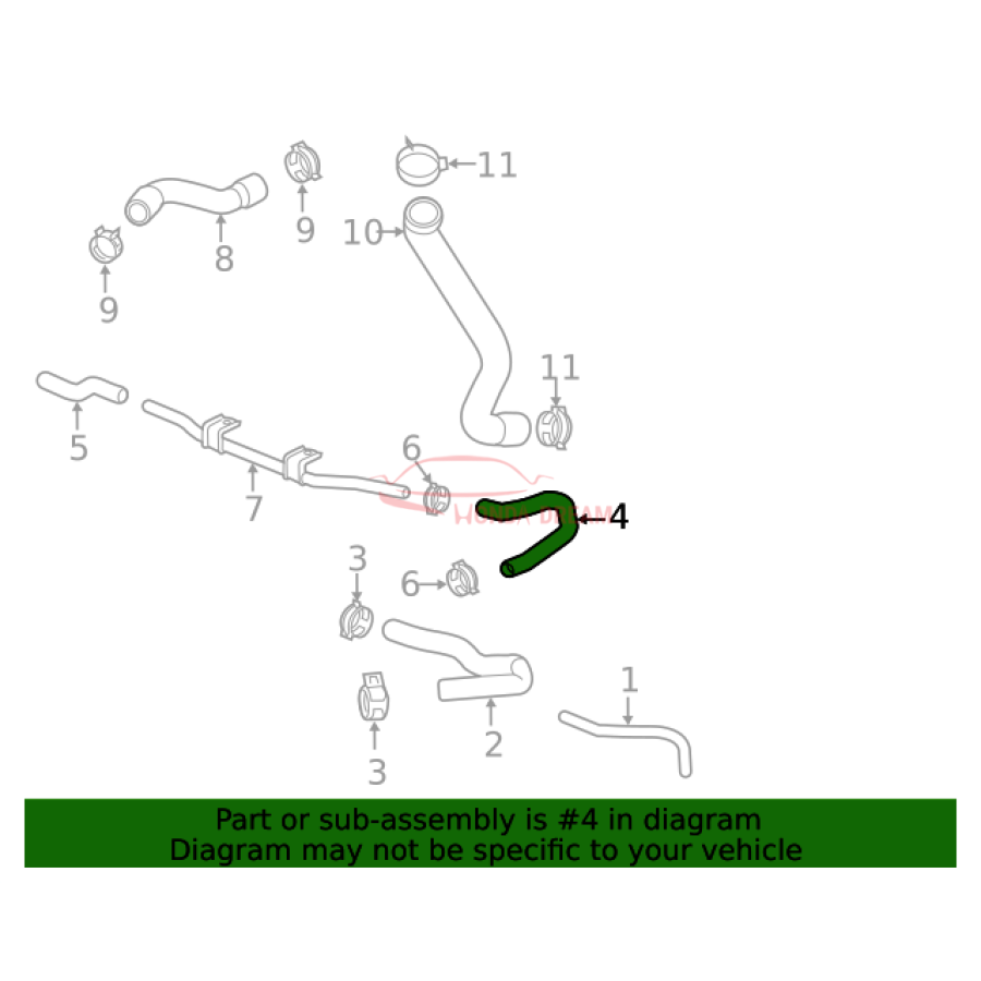 HOSE A,EXP TANK I (19103-5BF-G00) - 2