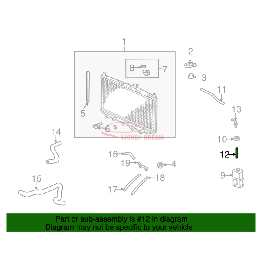 HOSE,RESERVE TANK (19103-PV1-A00) - 2