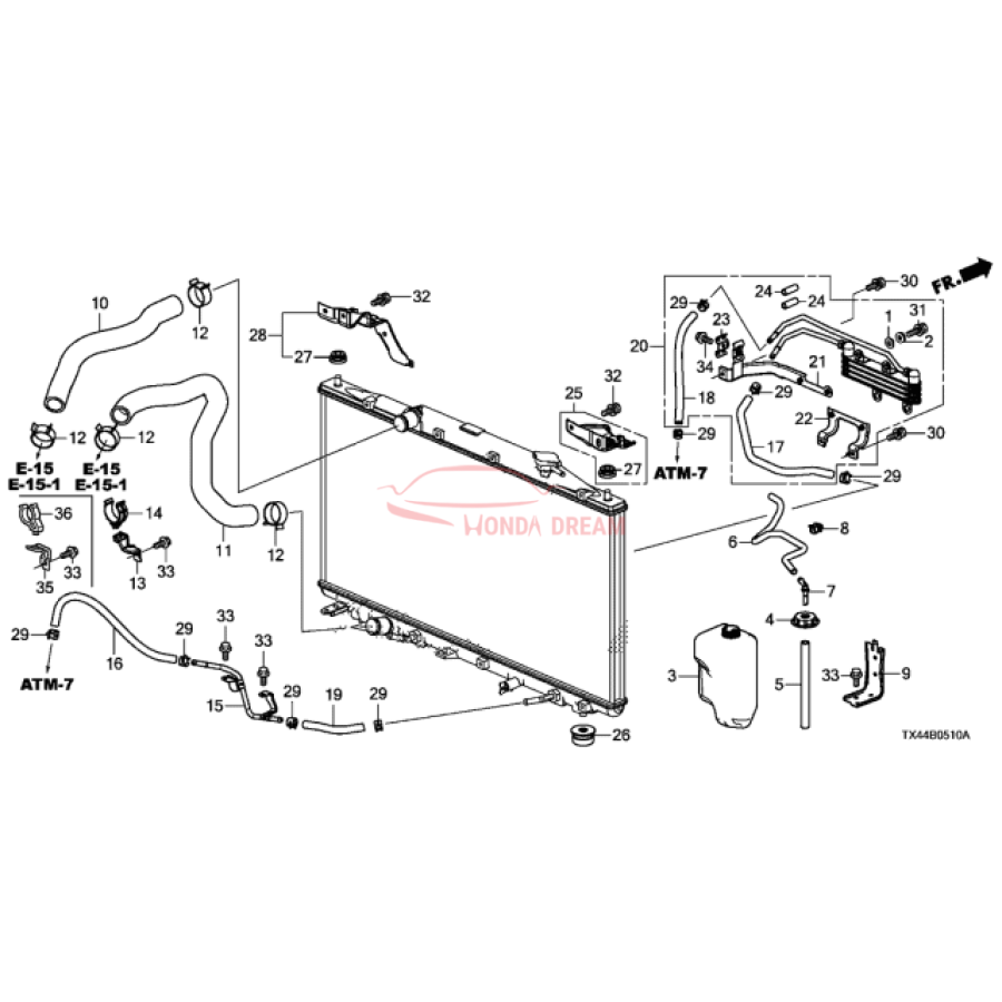 HOSE,RESERVE TANK (19103-R8A-A00) - 1