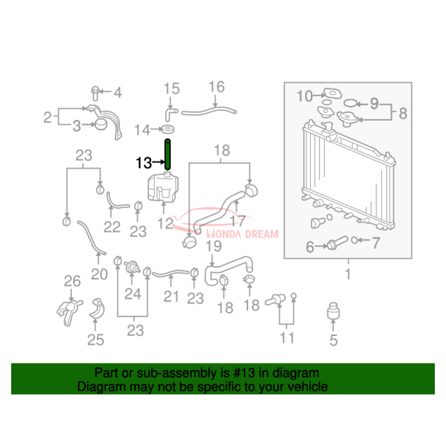 HOSE,RESERVE TANK (19103-RZA-A00) - 2