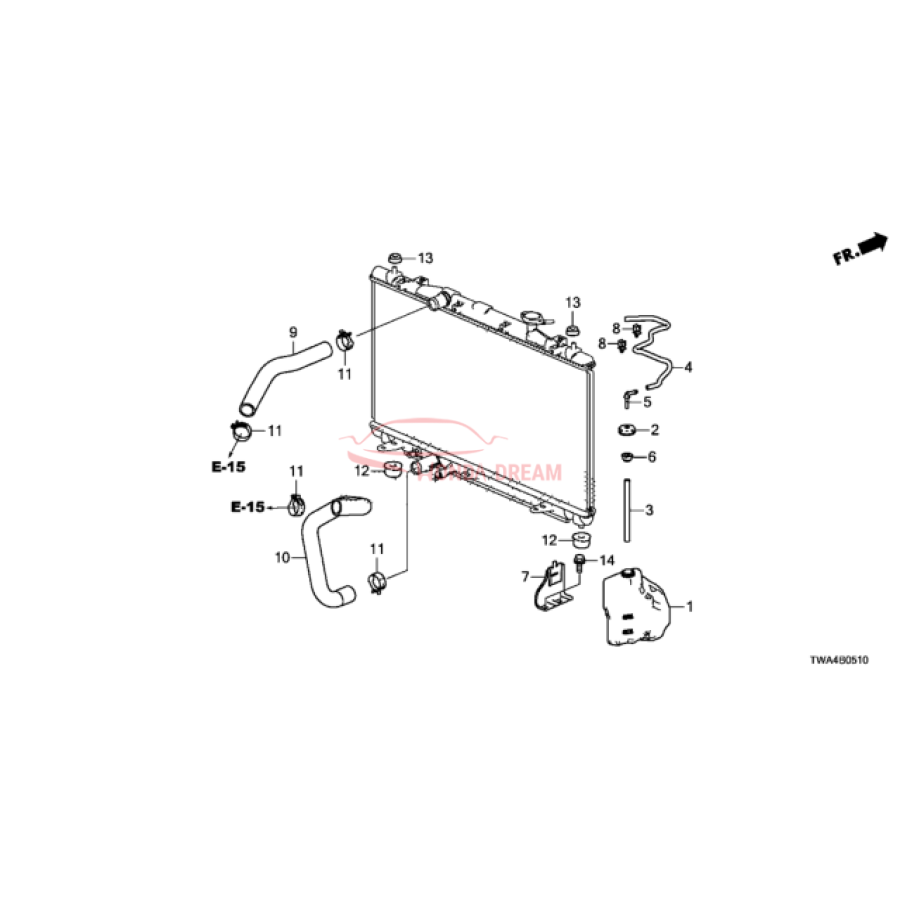 HOSE, RESERVE TANK (B) (19104-6A0-A01) - 1