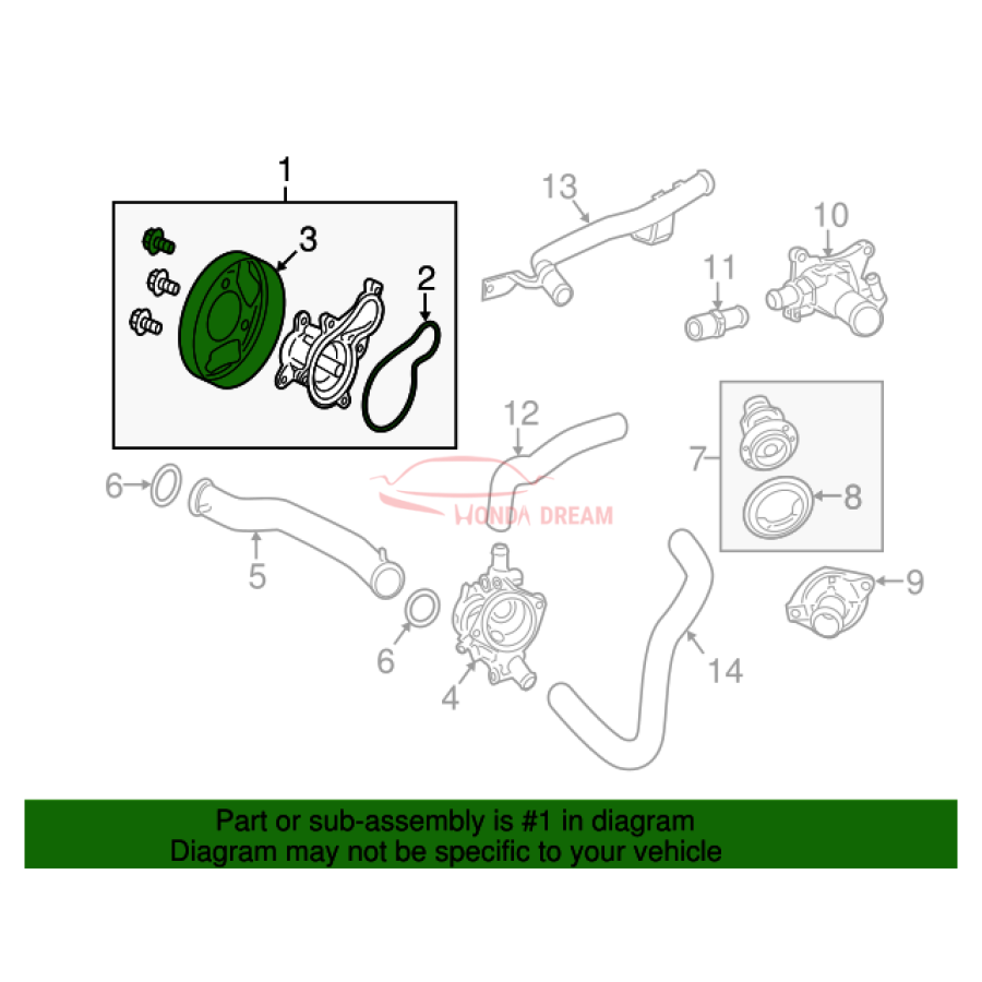 PUMP COMP,WATER (19200-R1A-A01) - 2