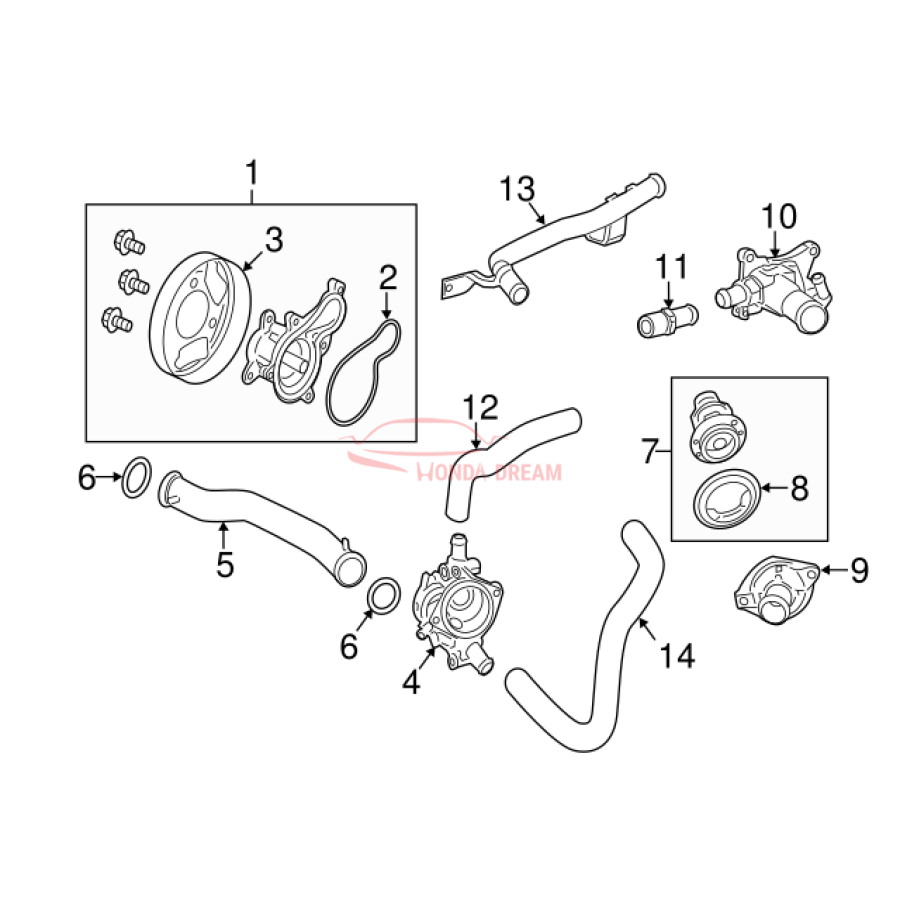 PUMP COMP,WATER (19200-R1A-A01) - 3