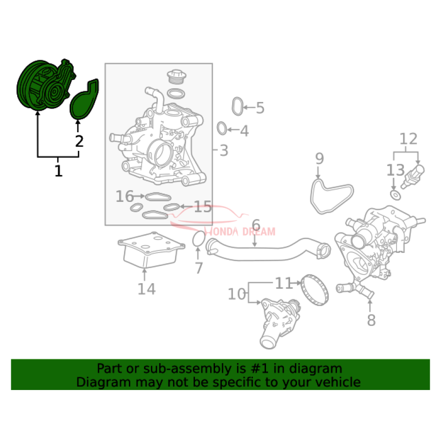 PUMP COMP,WATER (19200-RPY-G01) - 2