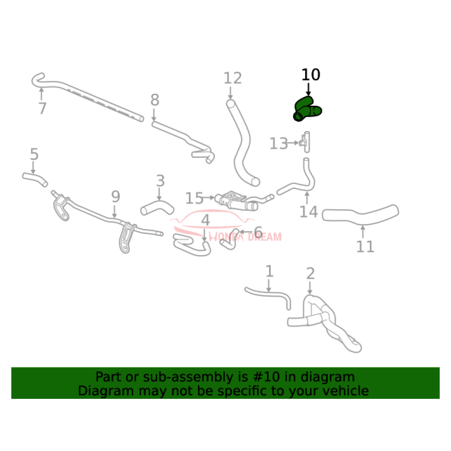 HOSE,WATER UPPER (19501-5BA-A00) - 2