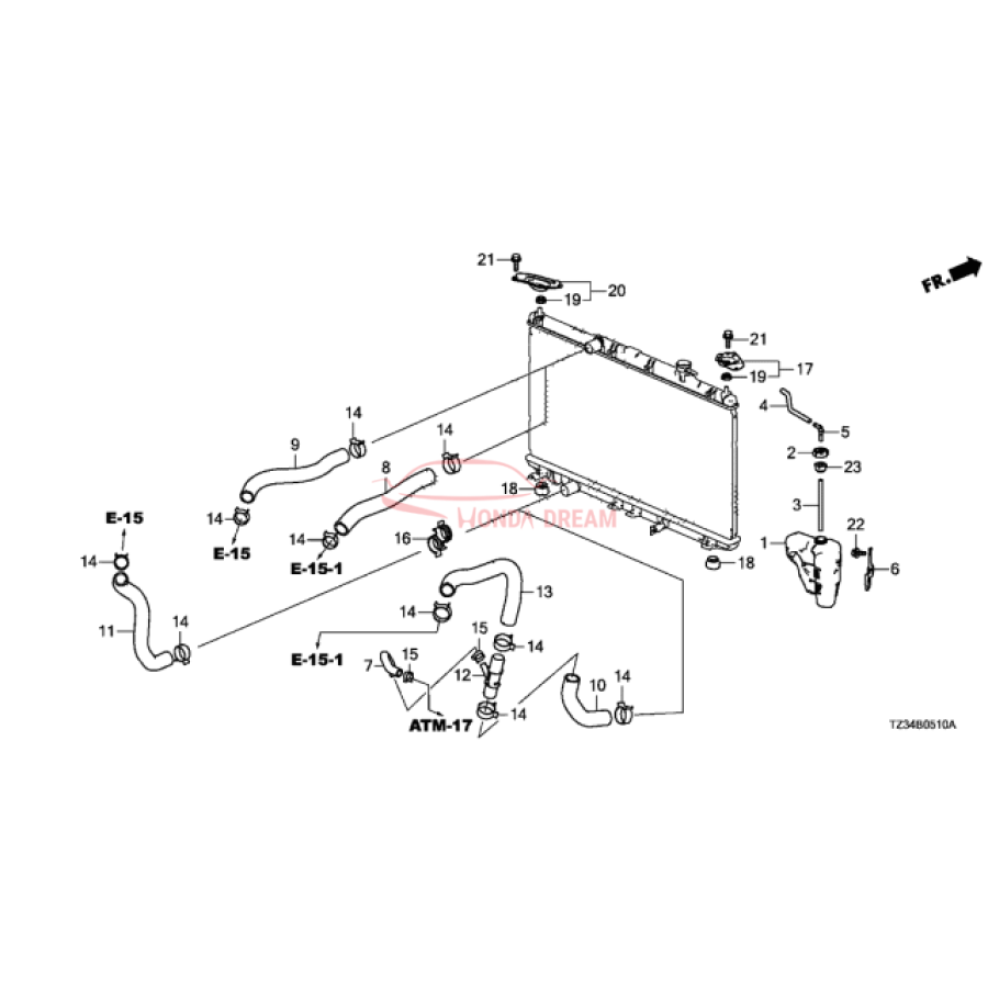 HOSE,WATER UPPER (19501-5J2-A00) - 2