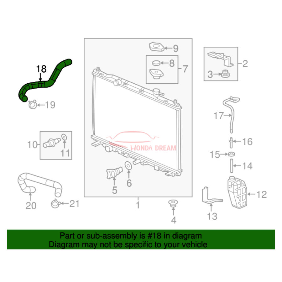 HOSE,WATER UPPER (19501-5LA-A00) - 2