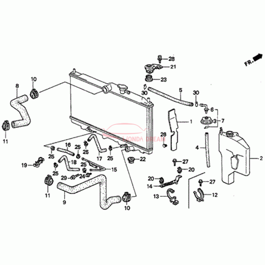 HOSE,WATER UPPER (19501-P0A-000) - 1