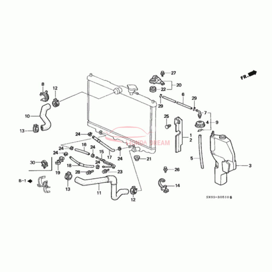 HOSE,WATER UPPER (19501-P1E-000) - 1