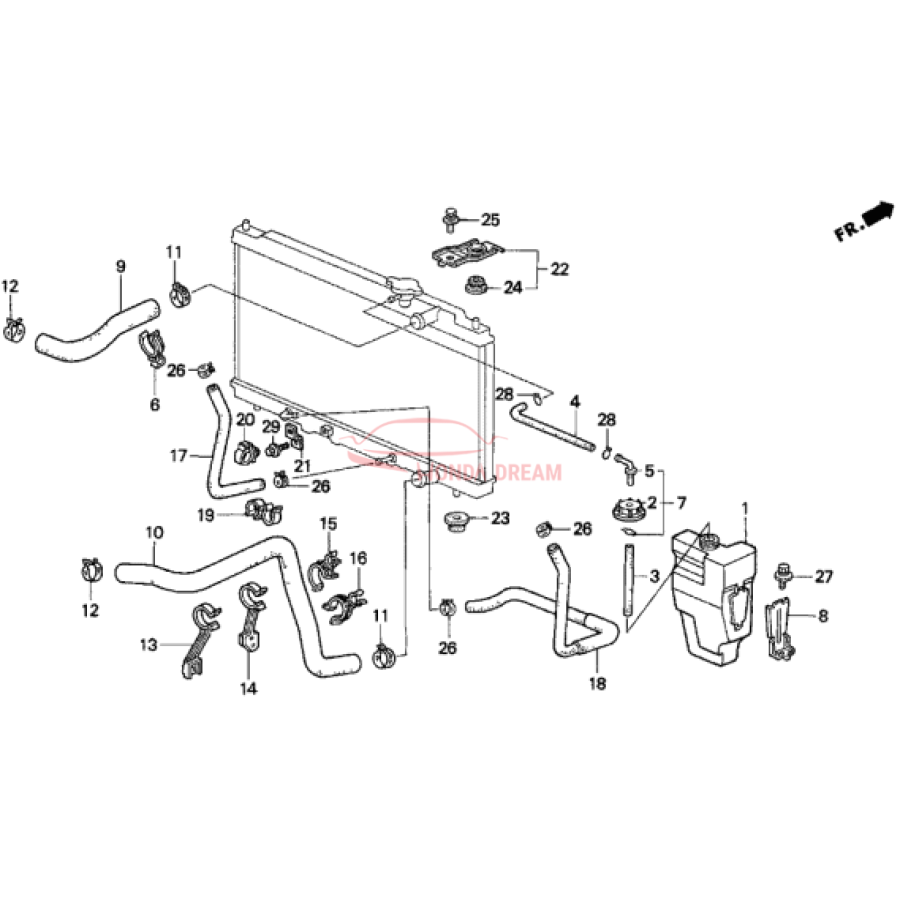 HOSE,WATER UPPER (19501-P73-010) - 3