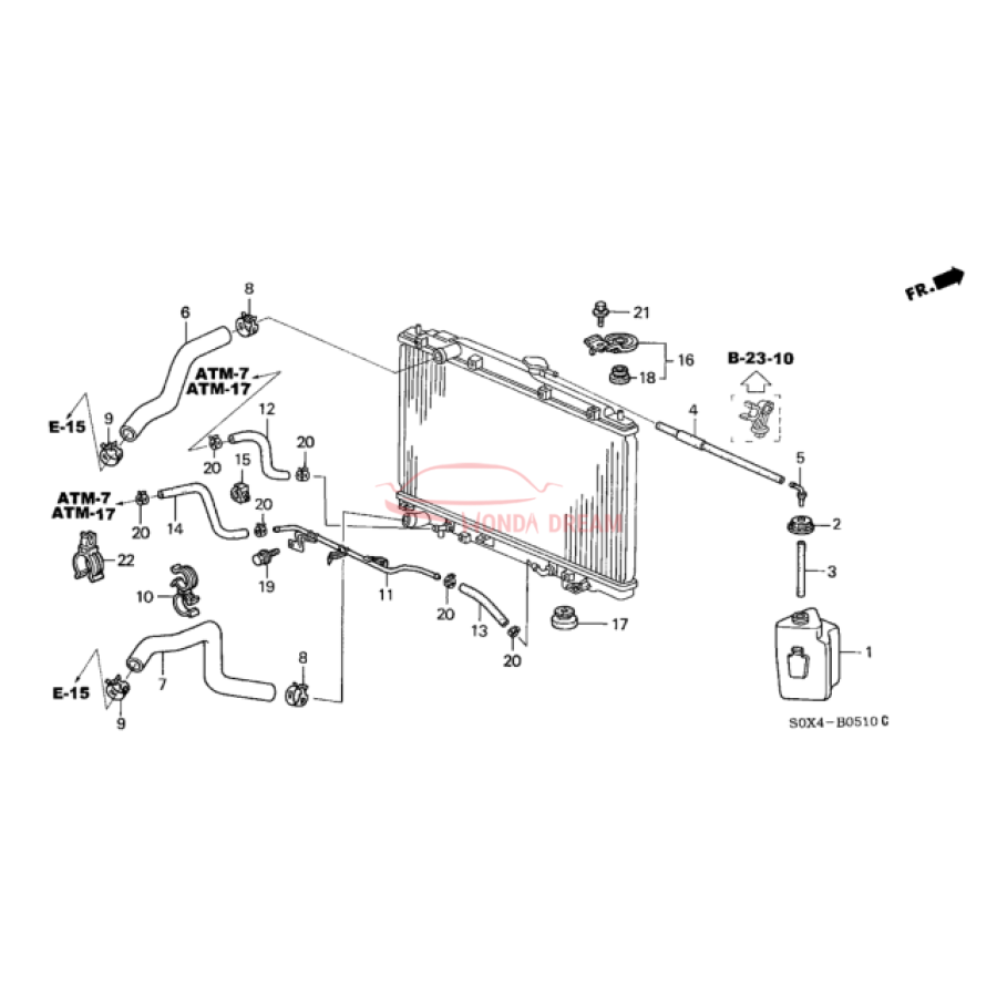 HOSE,WATER UPPER (19501-P8F-A00) - 2