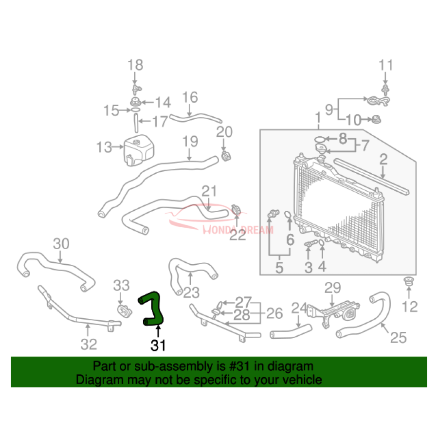 HOSE,WATER UPPER (19501-PCX-010) - 2