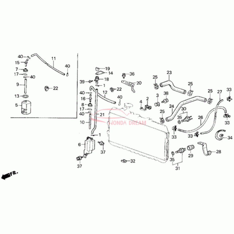 HOSE,WATER UPPER (19501-PE0-010) - 1