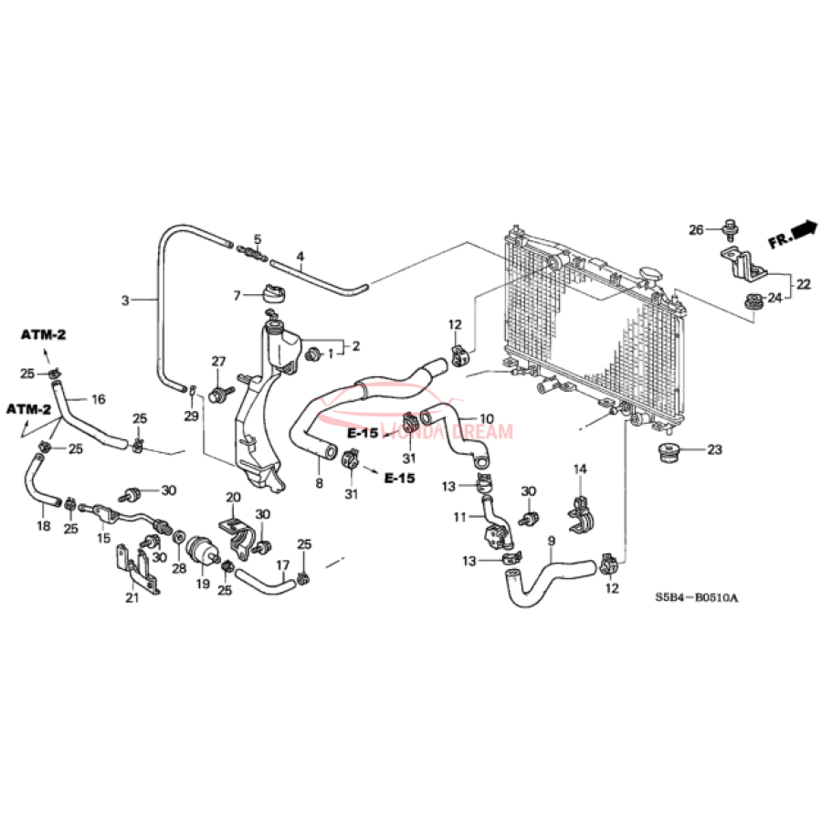 HOSE,WATER UPPER (19501-PZA-000) - 2