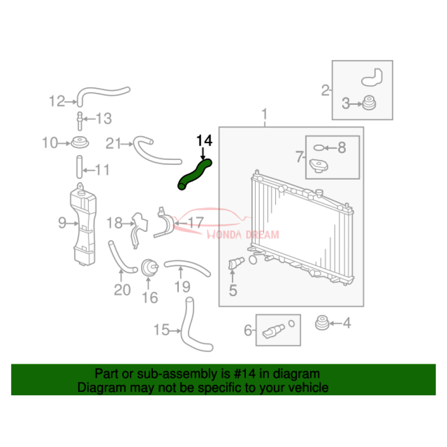 HOSE,WATER UPPER (19501-RBJ-000) - 2