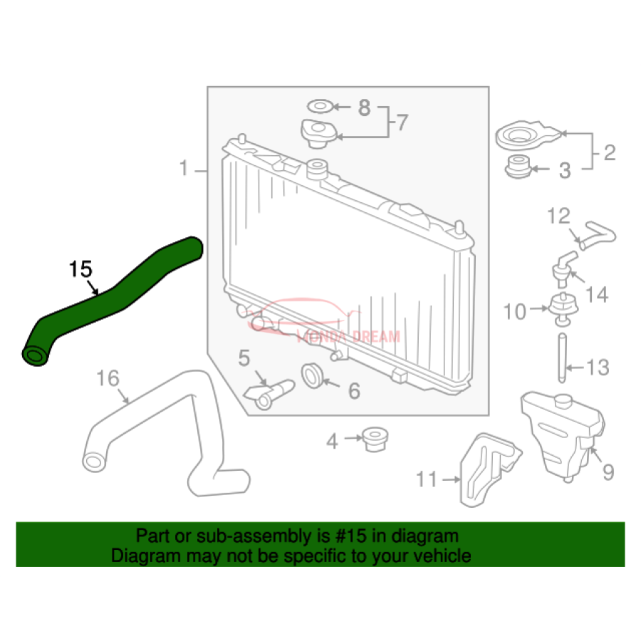 HOSE,WATER UPPER (19501-RCA-A00) - 2