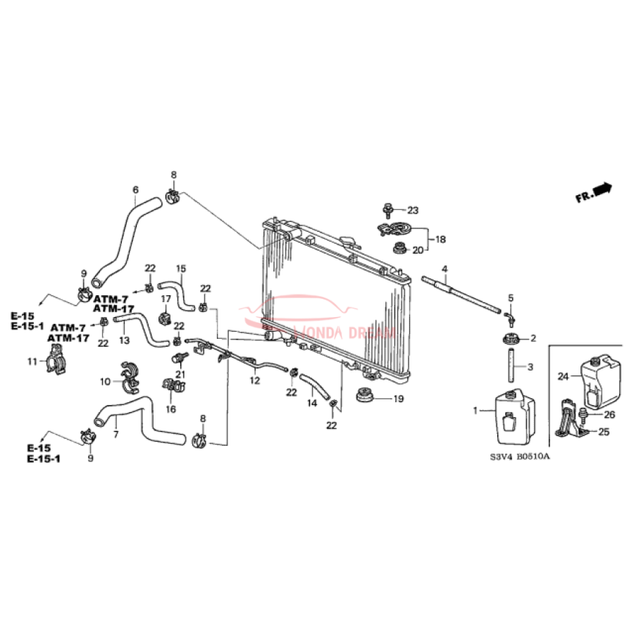 HOSE,WATER UPPER (19501-RDJ-000) - 2