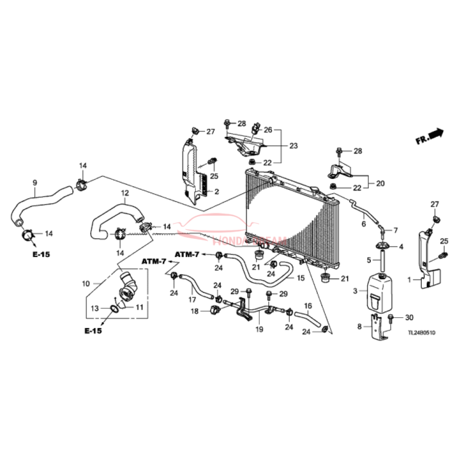 HOSE,WATER UPPER (19501-RL5-A01) - 3