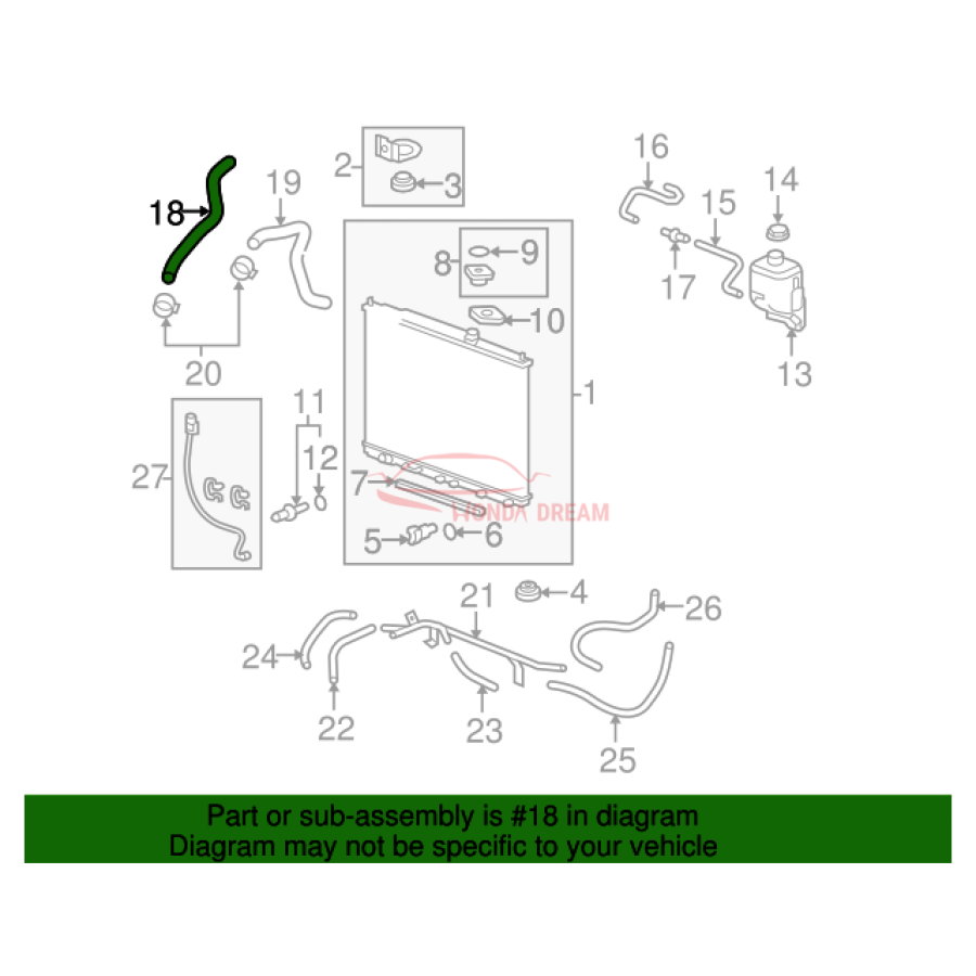 HOSE,WATER UPPER (19501-RN0-A00) - 2