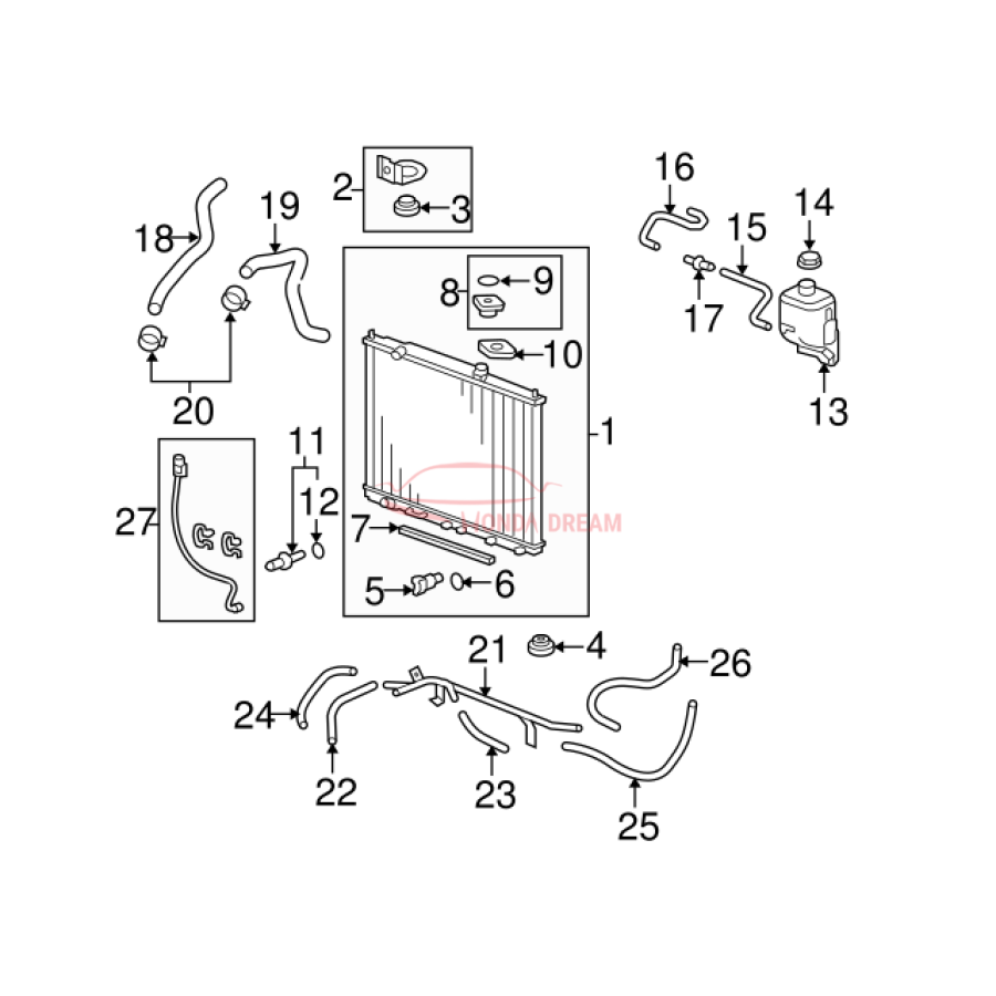 HOSE,WATER UPPER (19501-RN0-A00) - 3