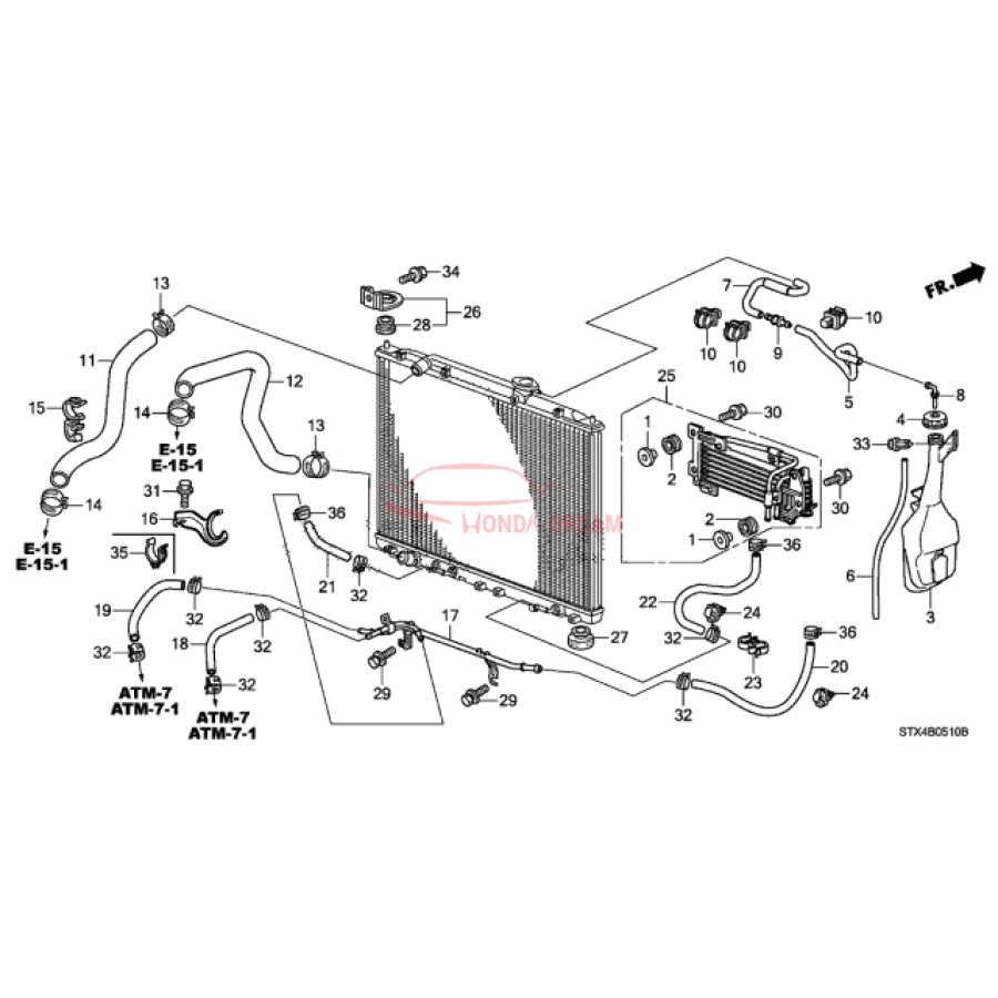 HOSE,WATER UPPER (19501-RYE-A00) - 3