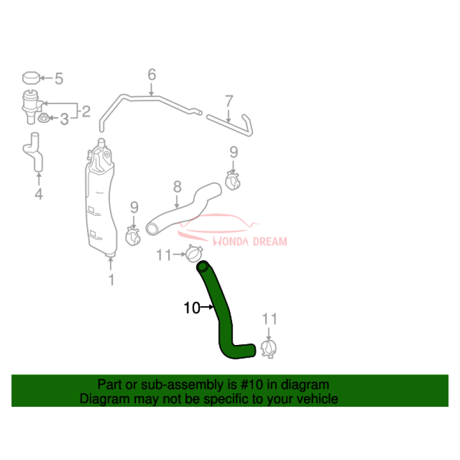 HOSE,WATER LOWER (19502-51B-H00) - 2