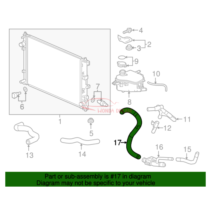 HOSE A,WATER LOWE (19502-5AA-A00) - 2