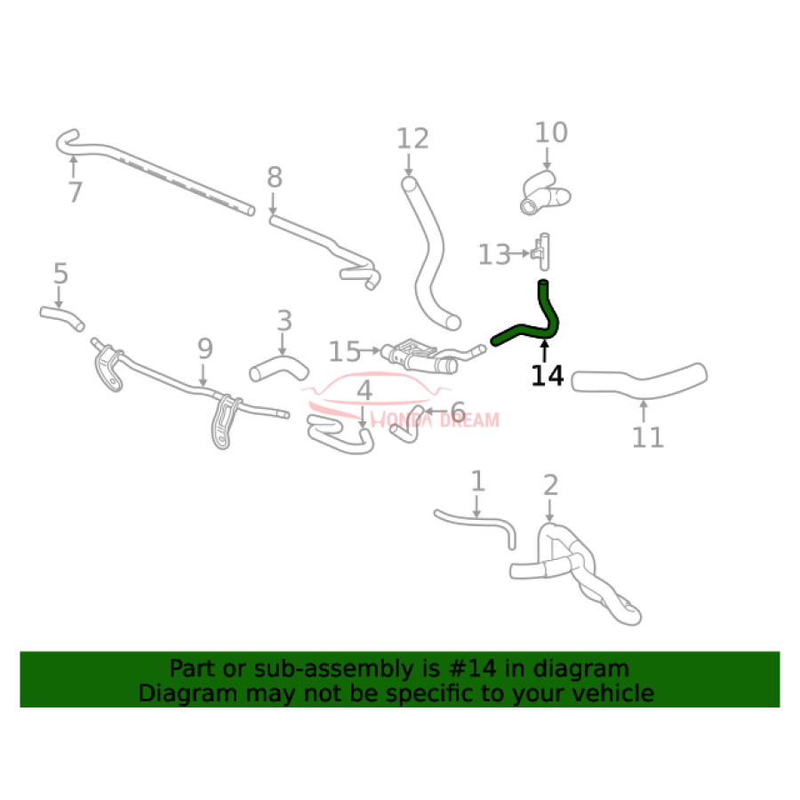 HOSE A,WATER LOWE (19502-5BA-A00) - 2