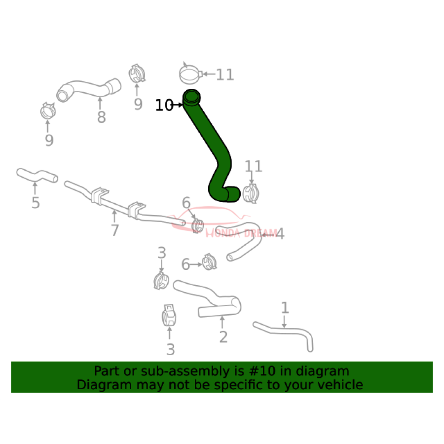 HOSE,WATER LOWER (19502-5BF-G10) - 2