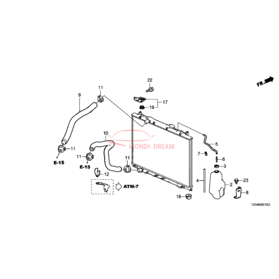 HOSE,WATER LOWER (19502-5J6-A01) - 1