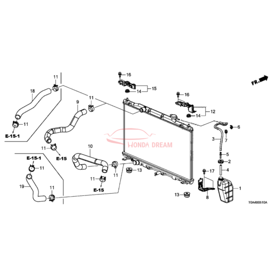 HOSE,WATER LOWER (19502-5LA-A00) - 2