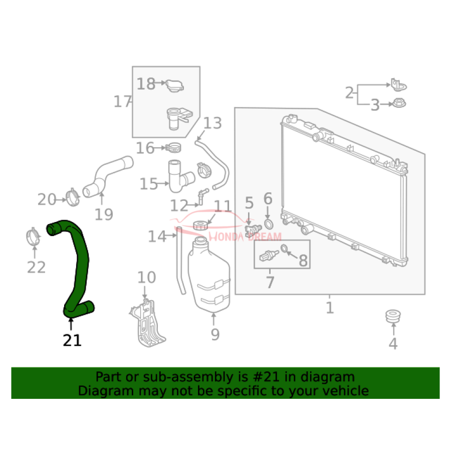 HOSE,WATER LOWER (19502-5TZ-H01) - 2