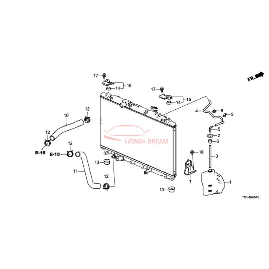 HOSE,WATER LOWER (19502-6S8-A00) - 1