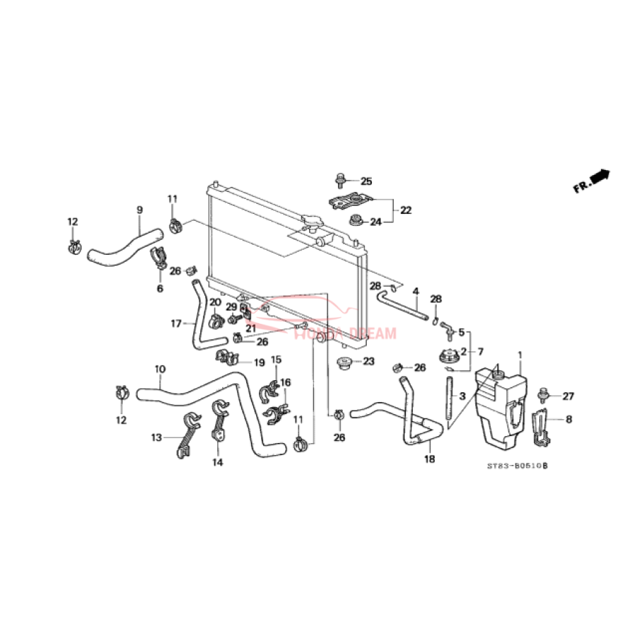 HOSE,WATER LOWER (19502-P72-000) - 3