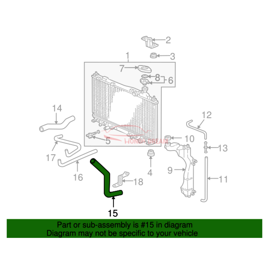 HOSE,WATER LOWER (19502-PLC-000) - 2