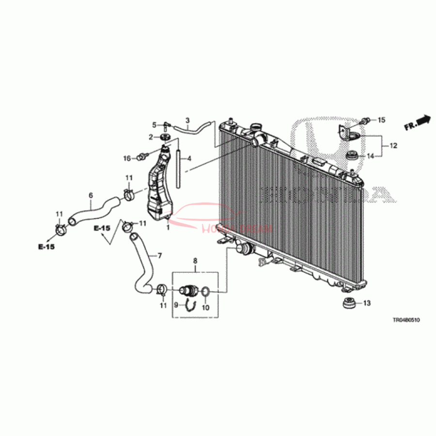 HOSE,WATER LOWER (19502-R1A-A01) - 1